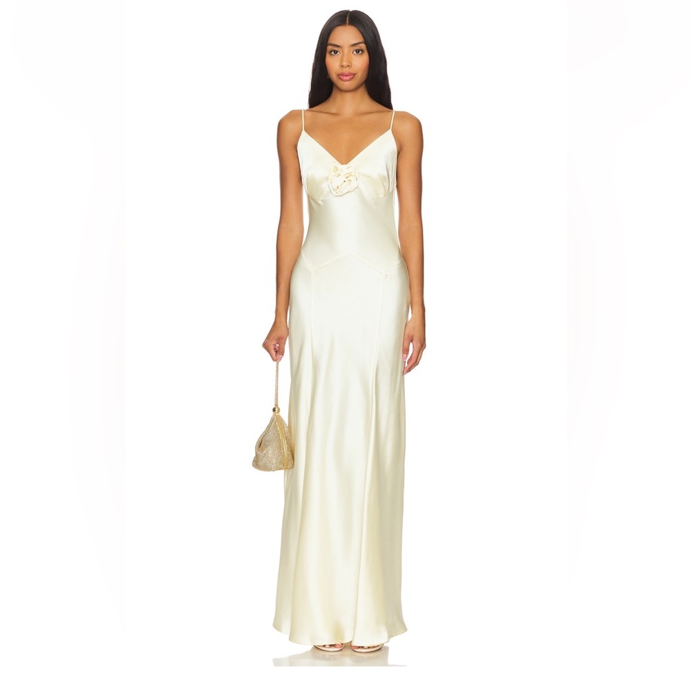 Bubish Savannah Rosette Gown in Butter Yellow NWOT
